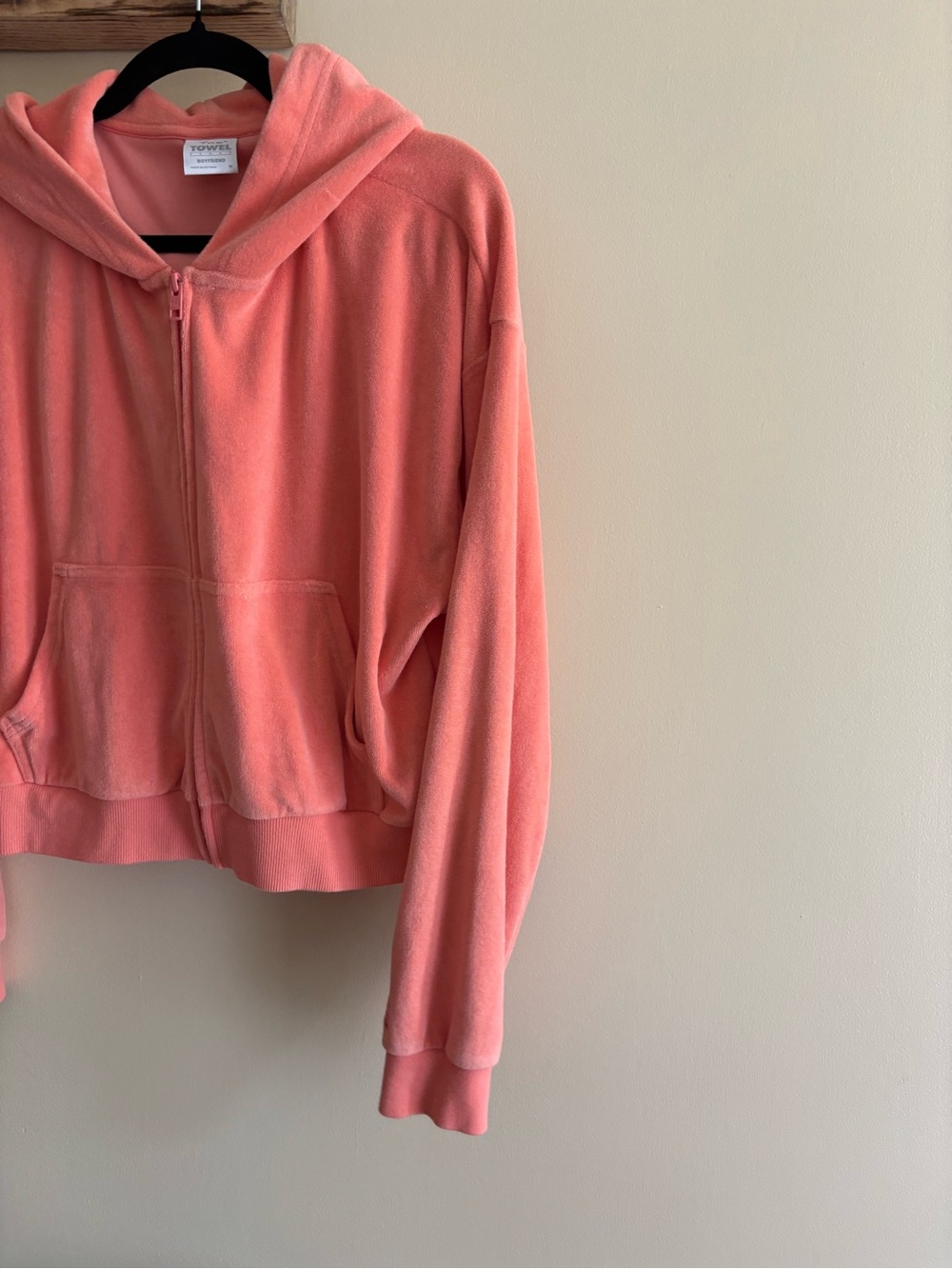 43.) TNA / Towel / Boyfriend Coral Zip-Up Hoodie - Oversized - Picture 2 of 7